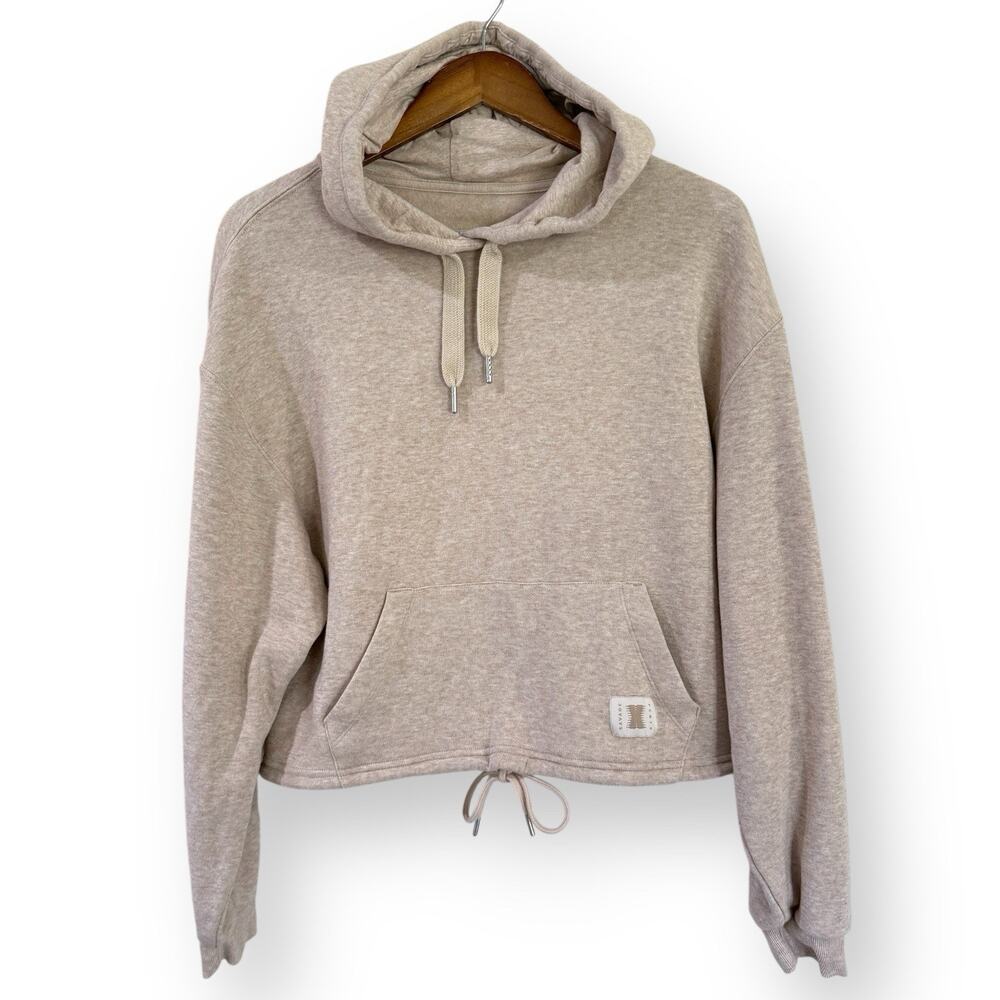 Savage x Fenty Essential Fleece Pullover Drawstring Hoodie M 8-10 Beige Latte